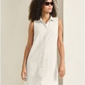 Garnet Hill Shirtdress‎ Linen Size 10 Pale Green